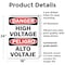 Signmission High Voltage Bilingual Danger Sign, Plastic, 18in W x 24in L, 2PK OS-2PACK-DS-P-1824-L-19389 - alternate 5